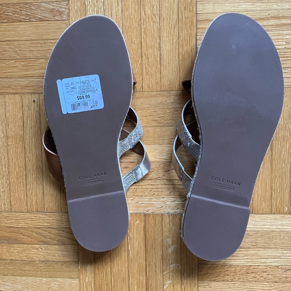 Cole Haan Brown/Gold/Silver Leather Strappy sandals in Size 9 - Picture 5 of 5